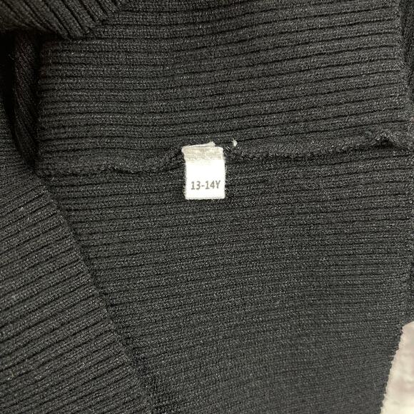 K0067 AS Girls Black Ribbed Turtleneck Sweater size 13-14 years - Picture 4 of 5